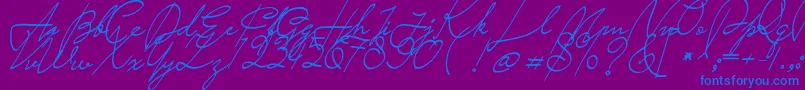 フォントSaturday Night – 紫色の背景に青い文字