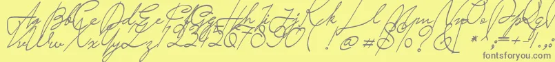 フォントSaturday Night – 黄色の背景に灰色の文字