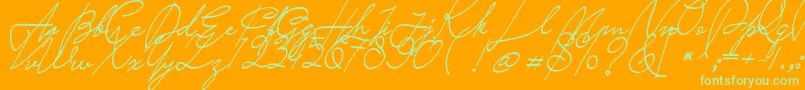Saturday Night Font – Green Fonts on Orange Background