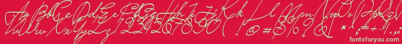 Saturday Night Font – Green Fonts on Red Background