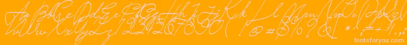 Saturday Night Font – Pink Fonts on Orange Background