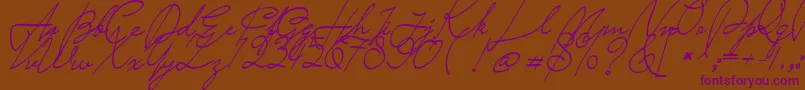 Saturday Night-fontti – violetit fontit ruskealla taustalla