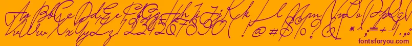 Saturday Night Font – Purple Fonts on Orange Background