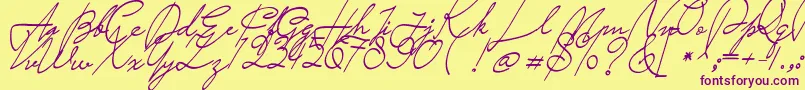 Шрифт Saturday Night – фиолетовые шрифты на жёлтом фоне