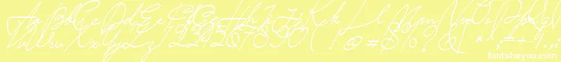 フォントSaturday Night – 黄色い背景に白い文字
