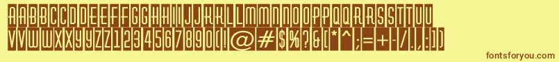 AHuxleycm Font – Brown Fonts on Yellow Background