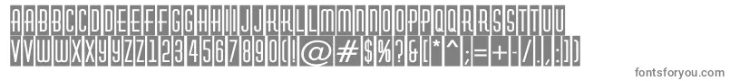 AHuxleycm-fontti – harmaat kirjasimet valkoisella taustalla