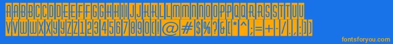 AHuxleycm-Schriftart – Orangefarbene Schriften auf blauem Hintergrund