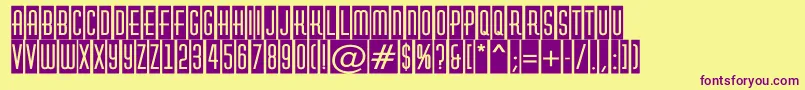 AHuxleycm Font – Purple Fonts on Yellow Background