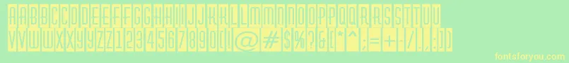 AHuxleycm-Schriftart – Gelbe Schriften auf grünem Hintergrund