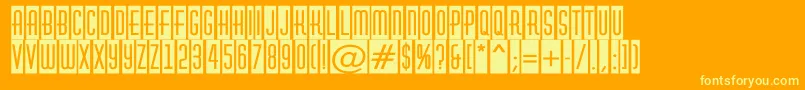 AHuxleycm Font – Yellow Fonts on Orange Background