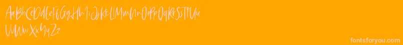 Fonte Saturday Vibes – fontes rosa em um fundo laranja