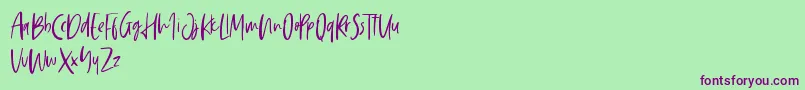 Saturday Vibes Font – Purple Fonts on Green Background