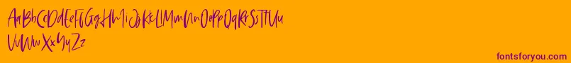 Fonte Saturday Vibes – fontes roxas em um fundo laranja