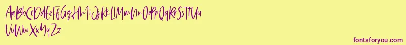Saturday Vibes-Schriftart – Violette Schriften auf gelbem Hintergrund
