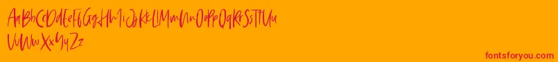 Saturday Vibes Font – Red Fonts on Orange Background