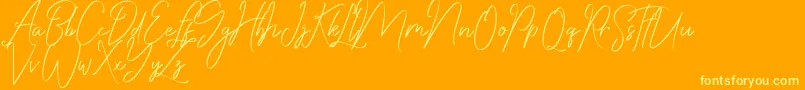 Saturday Font – Yellow Fonts on Orange Background