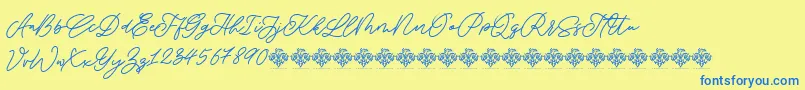 SaturdayChampagneDemo Regular Font – Blue Fonts on Yellow Background