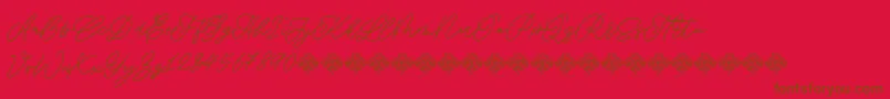 SaturdayChampagneDemo Regular Font – Brown Fonts on Red Background