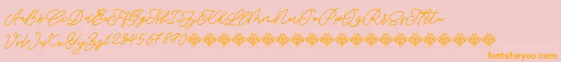 SaturdayChampagneDemo Regular Font – Orange Fonts on Pink Background