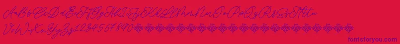SaturdayChampagneDemo Regular Font – Purple Fonts on Red Background