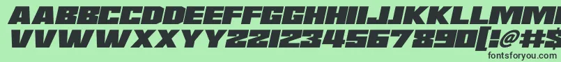 fuente Saturn 3 Italic – Fuentes Negras Sobre Fondo Verde