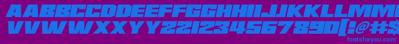Шрифт Saturn 3 Italic – синие шрифты на фиолетовом фоне