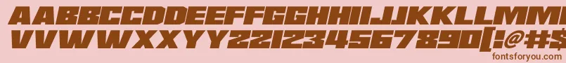 フォントSaturn 3 Italic – ピンクの背景に茶色のフォント