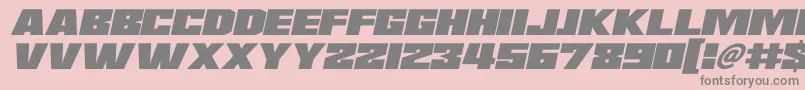 Fonte Saturn 3 Italic – fontes cinzas em um fundo rosa