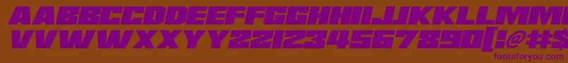 Saturn 3 Italic Font – Purple Fonts on Brown Background