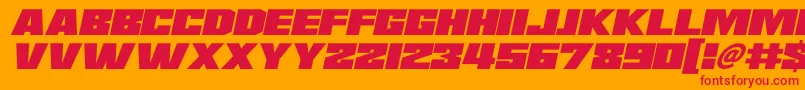 Saturn 3 Italic Font – Red Fonts on Orange Background