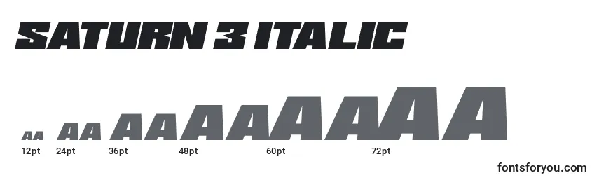 Размеры шрифта Saturn 3 Italic