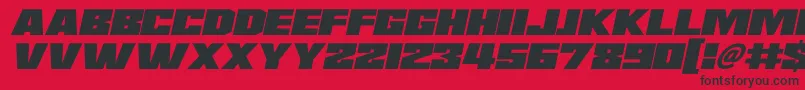 フォントSaturn 3 Italic – 赤い背景に黒い文字