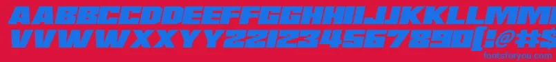 Saturn 3 Italic Font – Blue Fonts on Red Background