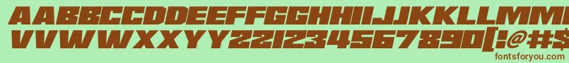 Saturn 3 Italic Font – Brown Fonts on Green Background