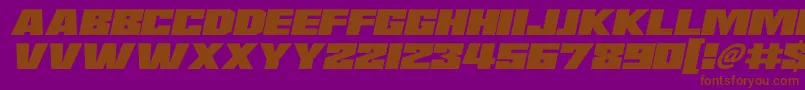 Saturn 3 Italic Font – Brown Fonts on Purple Background
