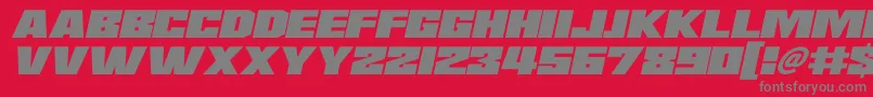 Saturn 3 Italic Font – Gray Fonts on Red Background
