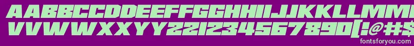 Saturn 3 Italic Font – Green Fonts on Purple Background