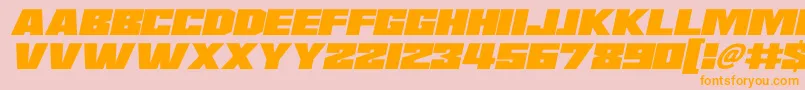 Saturn 3 Italic Font – Orange Fonts on Pink Background