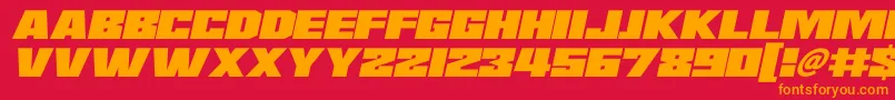 Saturn 3 Italic Font – Orange Fonts on Red Background