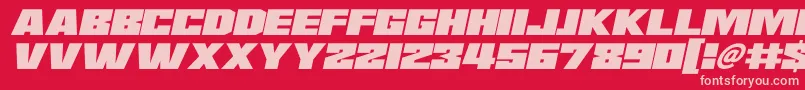 Saturn 3 Italic Font – Pink Fonts on Red Background