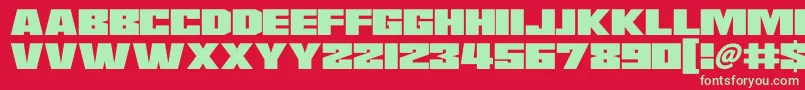Saturn 3 Font – Green Fonts on Red Background