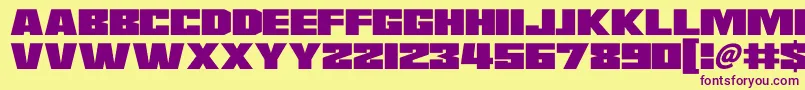 Saturn 3 Font – Purple Fonts on Yellow Background