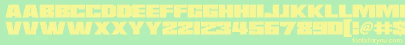 Saturn 3 Font – Yellow Fonts on Green Background