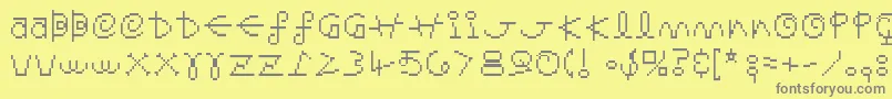 Saturno-Schriftart – Graue Schriften auf gelbem Hintergrund