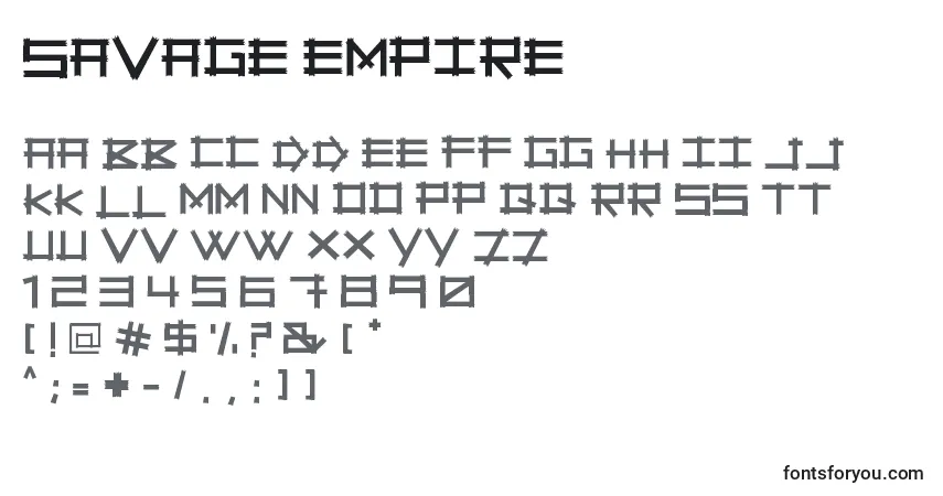 A fonte Savage Empire – alfabeto, números, caracteres especiais