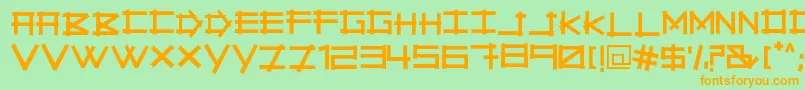 Savage Empire Font – Orange Fonts on Green Background