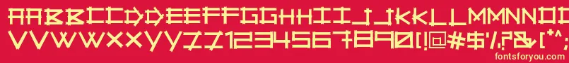 Savage Empire Font – Yellow Fonts on Red Background