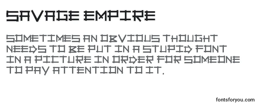 Przegląd czcionki Savage Empire