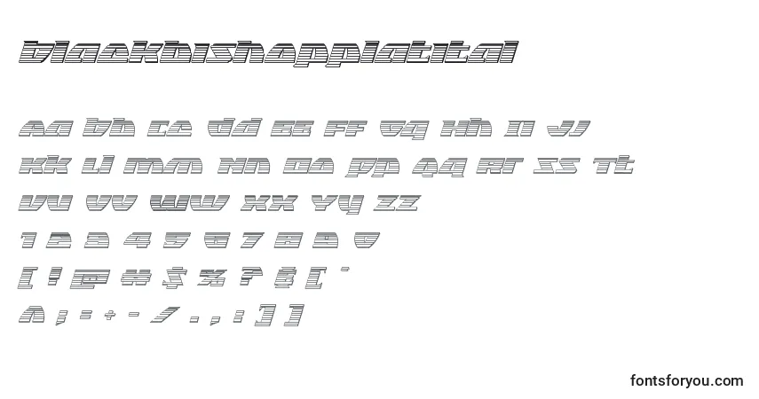 Шрифт Blackbishopplatital – алфавит, цифры, специальные символы